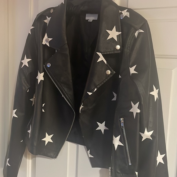 Star Faux Leather Jacket size L - Picture 4 of 4